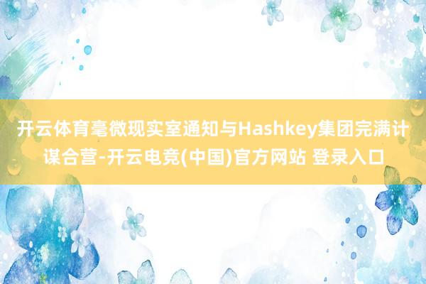 开云体育毫微现实室通知与Hashkey集团完满计谋合营-开云电竞(中国)官方网站 登录入口