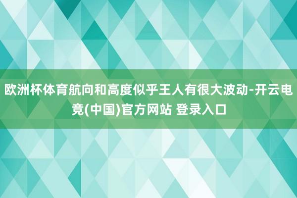 欧洲杯体育航向和高度似乎王人有很大波动-开云电竞(中国)官方网站 登录入口