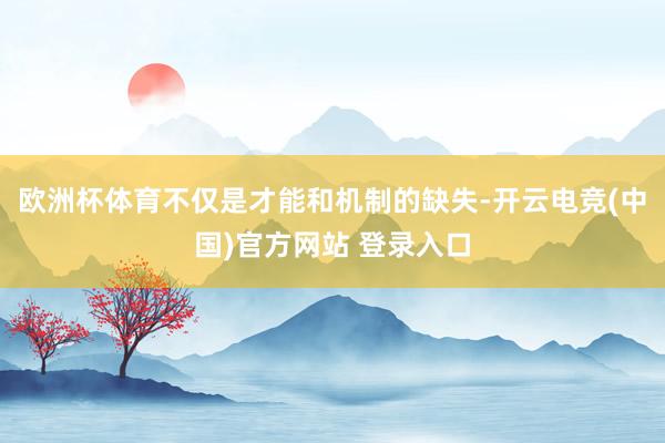 欧洲杯体育不仅是才能和机制的缺失-开云电竞(中国)官方网站 登录入口