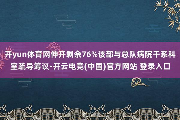 开yun体育网伸开剩余76%该部与总队病院干系科室疏导筹议-开云电竞(中国)官方网站 登录入口