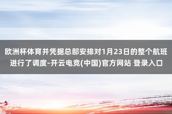 欧洲杯体育并凭据总部安排对1月23日的整个航班进行了调度-开云电竞(中国)官方网站 登录入口