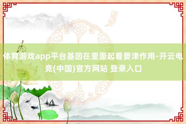 体育游戏app平台基因在里面起着要津作用-开云电竞(中国)官方网站 登录入口