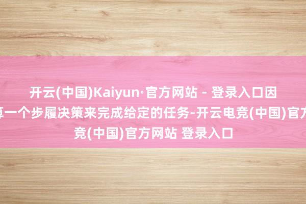 开云(中国)Kaiyun·官方网站 - 登录入口因此它将约略盘算一个步履决策来完成给定的任务-开云电竞(中国)官方网站 登录入口