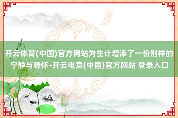 开云体育(中国)官方网站为生计增添了一份别样的宁静与释怀-开云电竞(中国)官方网站 登录入口