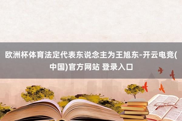 欧洲杯体育法定代表东说念主为王旭东-开云电竞(中国)官方网站 登录入口