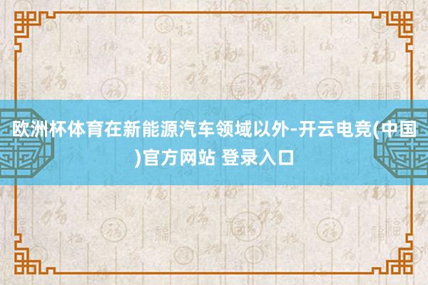 欧洲杯体育　　在新能源汽车领域以外-开云电竞(中国)官方网站 登录入口