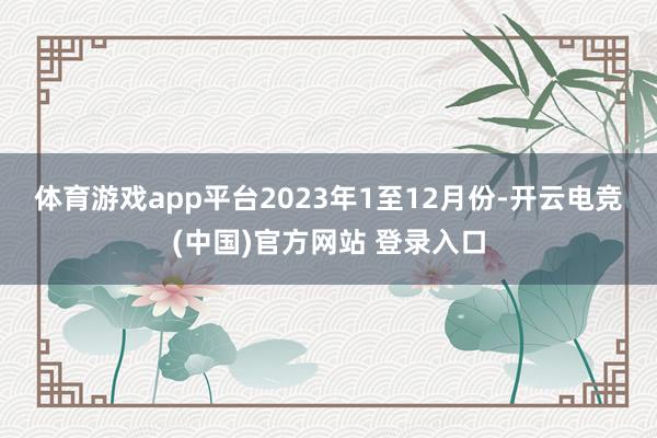 体育游戏app平台 2023年1至12月份-开云电竞(中国)官方网站 登录入口