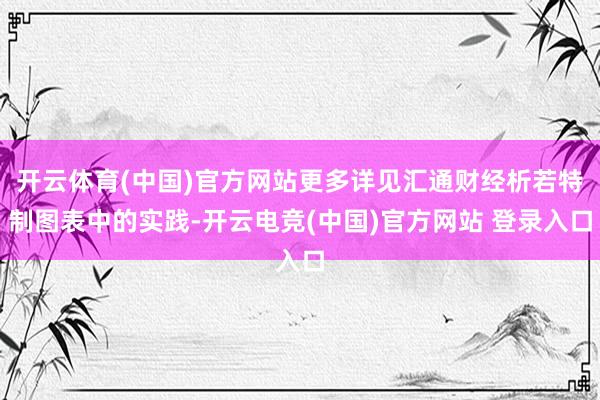 开云体育(中国)官方网站更多详见汇通财经析若特制图表中的实践-开云电竞(中国)官方网站 登录入口